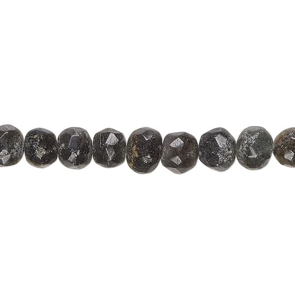 Grey feldspar 1pkg1, hand-cut faceted uneven round bead natural 14 inch 5-7mm image number 0