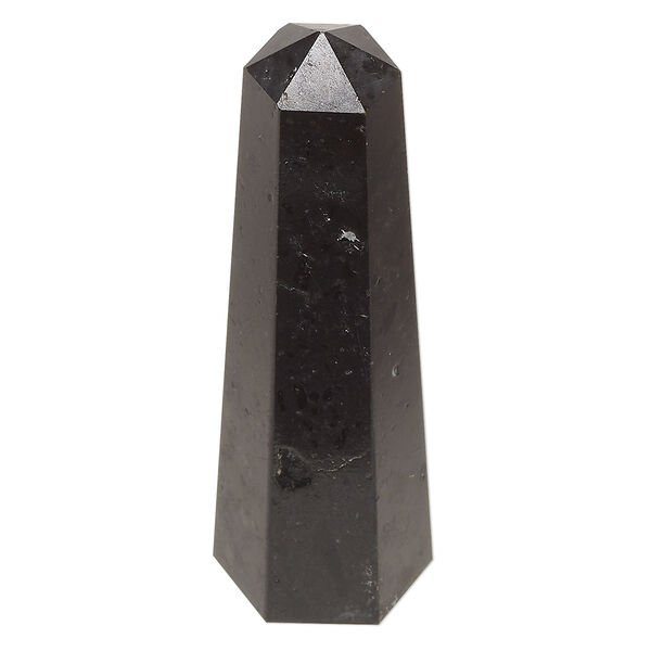 Black tourmaline 1pkg1, hand-cut undrilled 6-sided point tower gift natural 2.5x0.75 to 3x1 inch image number 0