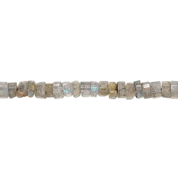 Labradorite 1pkg1, hand-cut faceted heishi bead natural 13 inch 4x2mm-5x4mm image number 0