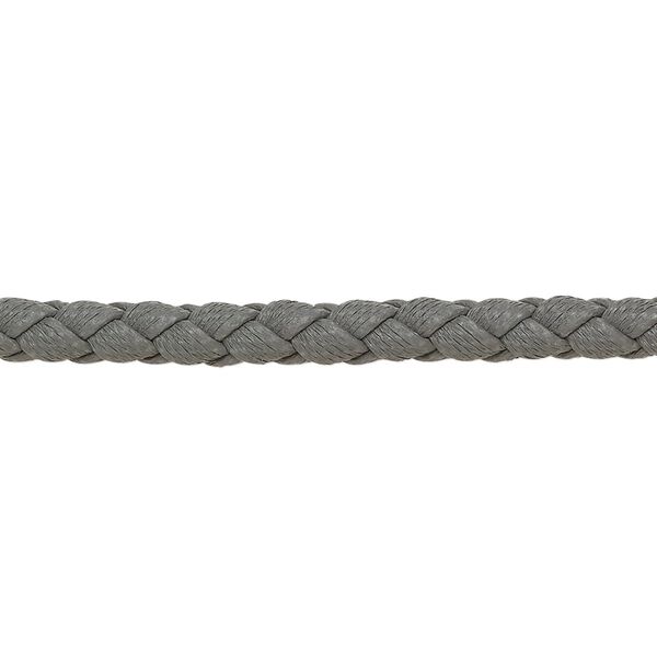 Bolo cord, leatherette, matte grey, 4mm braided round. Sold per 5-yard section. image number 0