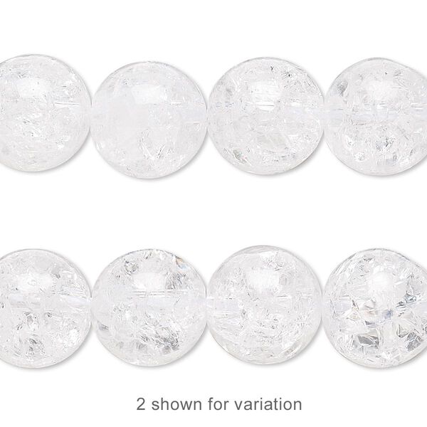 Ice flake quartz 1pkg1, round bead 15.5-16 inch 12mm image number 0
