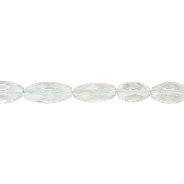 Green quartz 1pkg1, hand-cut faceted oval bead 8 inch 9x5mm-13x6mm image number 0