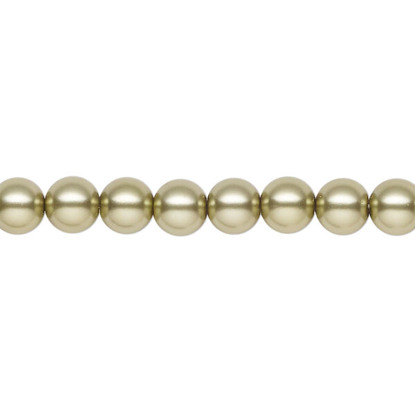 Pearl 200pk light green, Preciosa Czech crystal 6mm round image number 0