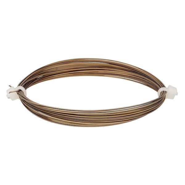 Wire, Beadalon®, antique brass-finished copper, half-hard, square, 24 gauge. Sold per 4-meter section. image number 0