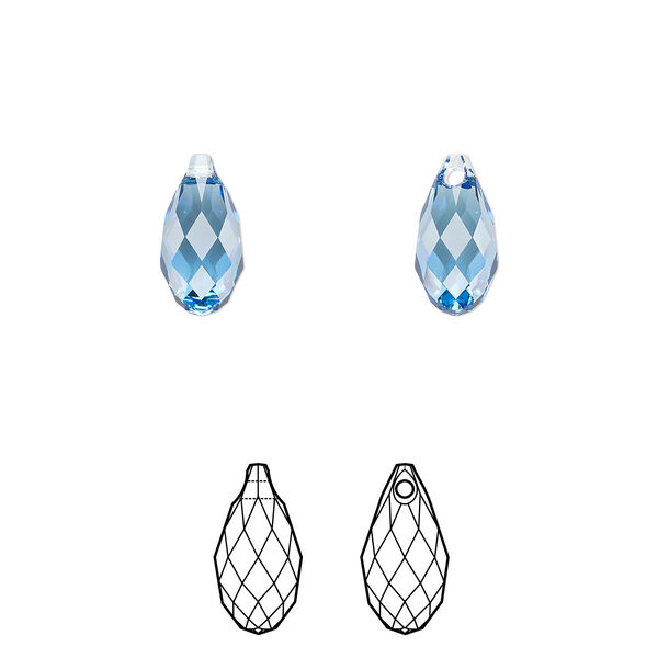 Briolette 24pk cool blue, Crystal Passions® Regenerated 11x5.5mm pendant drop 6010 image number 0