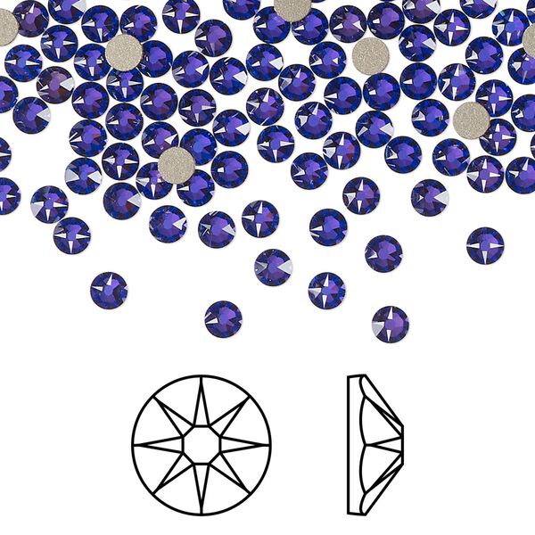 Flat back 144pk crystal heliotrope foil back, Crystal Passions® 3-3.2mm rose round SS12 2088 image number 0