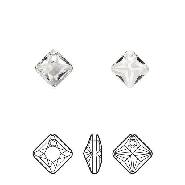 Drop 4pk crystal, Crystal Passions® 9mm pendant princess cut 6431 image number 0