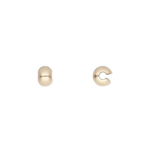 Crimp cover, 14Kt gold-filled, 5mm. Sold per pkg of 2. image number 0
