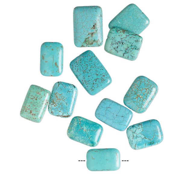 Magnesite 1pkg12, rounded puffed rectangle bead mix 29x19mm-35x25mm image number 0