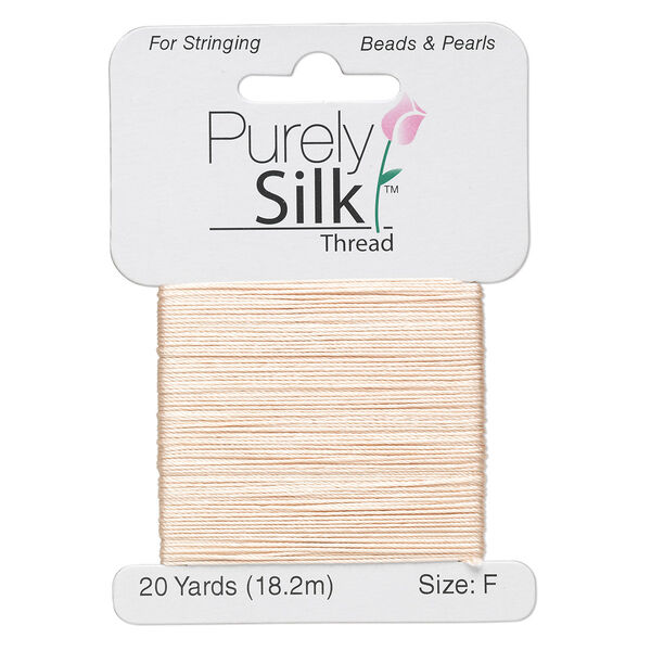 Thread, Purely Silk™, pink, size F. Sold per 20-yard card. image number 0