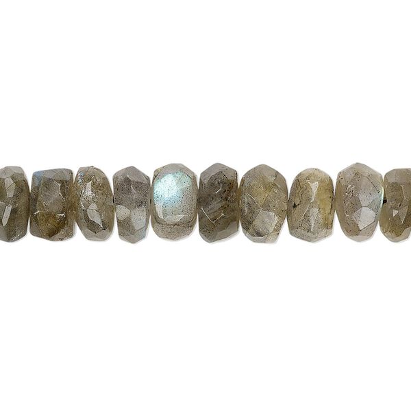 Labradorite 1pkg1, hand-cut faceted rondelle bead natural 8 inch 7x3mm-9x6mm image number 0