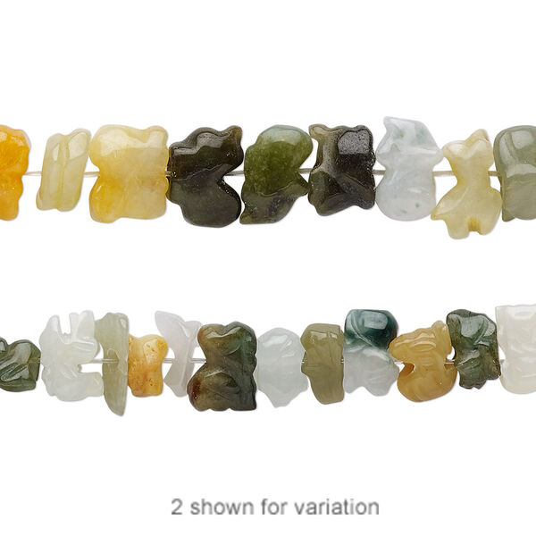 Jadeite 1pkg12, hand-cut carved Chinese zodiac symbols bead 7x3mm-11x5mm image number 0