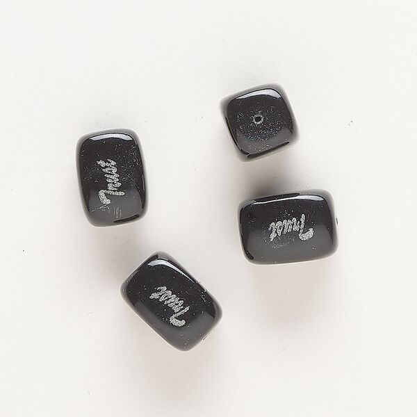 Mountain "jade" 1pkg4, double-sided "Trust" rectangle bead 17x12mm-19x14mm image number 0