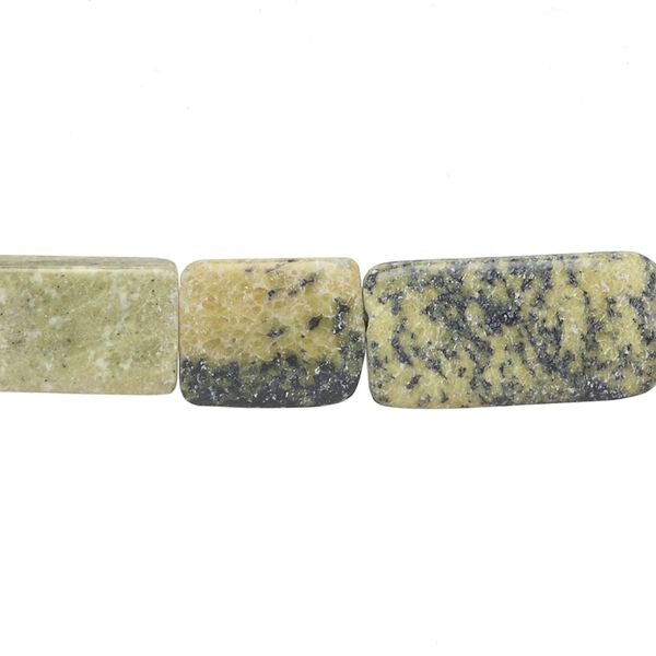 Yellow "turquoise" (serpentine with quartz) 1pkg1, flat rectangle bead natural 15 inch 20x8mm-26x10mm image number 0