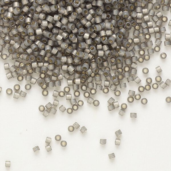 Seed bead, Delica®, glass, pkg/7.5g, #11 round, translucent silver-lined rustic grey (DB-0631). image number 0
