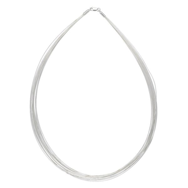 Neckwire, multi-strand, sterling silver and steel, 0.5mm twisted, 24 inches with 3.5mm lobster claw clasp. Sold individually. image number 0