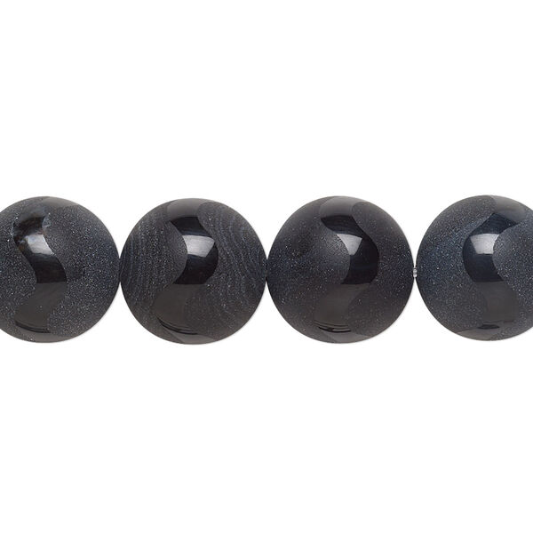 Agate 1pkg1, matte round bead 8 inch 12mm image number 0