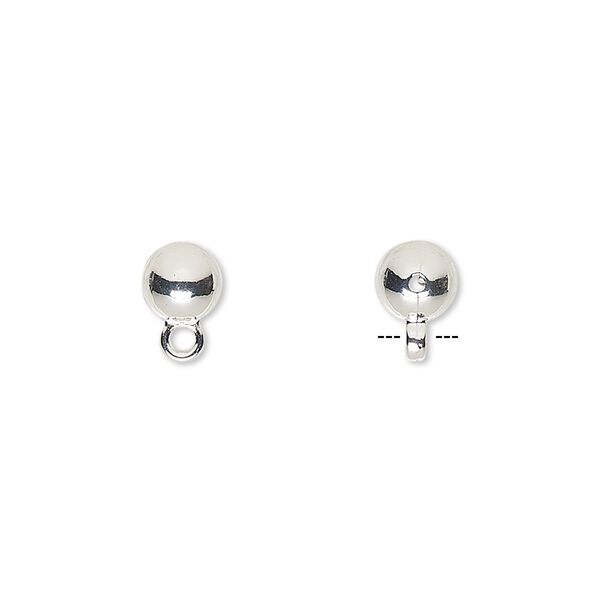 Bead, silver-finished "pewter" (zinc-based alloy), 6mm round with closed loop. Sold per pkg of 10. image number 0