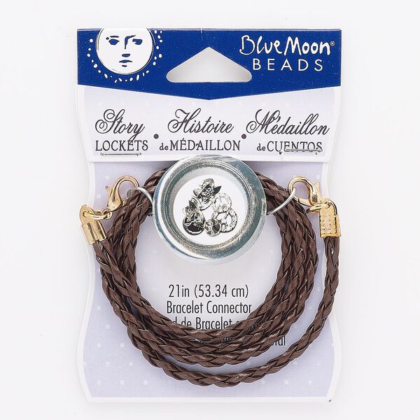 Bracelet, wrap, faux leather / gold-finished "pewter" (zinc-based alloy) / steel, brown, 3mm braided, 21 inches with (2) lobster claw clasp. Sold individually. image number 0