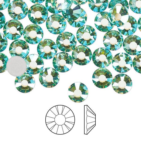 Flat back 288pk Caribbean Sea AB foil back, Preciosa MAXIMA Czech crystal rhinestone 6.3-6.5mm chaton rose round SS30 image number 0