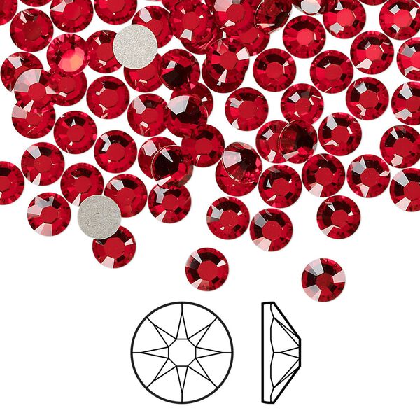 Flat back 1440pk light Siam foil back, Swarovski® 4.6-4.8mm rose round SS20 2088 image number 0