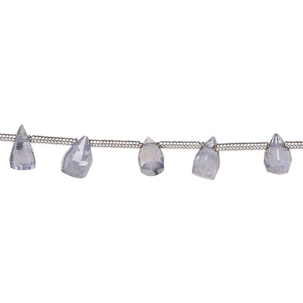 Iolite 1pkg20, hand-cut top-drilled faceted point bead natural 4x3mm-7x4mm image number 0
