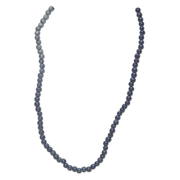 Bead, Taiwanese cheesewood (dyed / waxed), black ombre, 6mm round. Sold per pkg of (2) 15-1/2" to 16" strands. image number 0