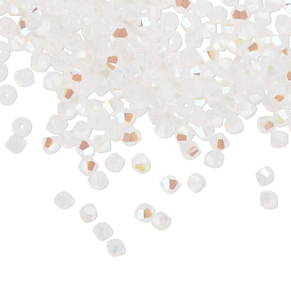 Bead 1440pk white opal shimmer, Swarovski® 3mm XILION bicone 5328 image number 0
