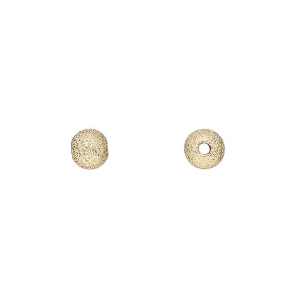 Bead, 14Kt gold-filled, 6mm stardust round. Sold per pkg of 2. image number 0
