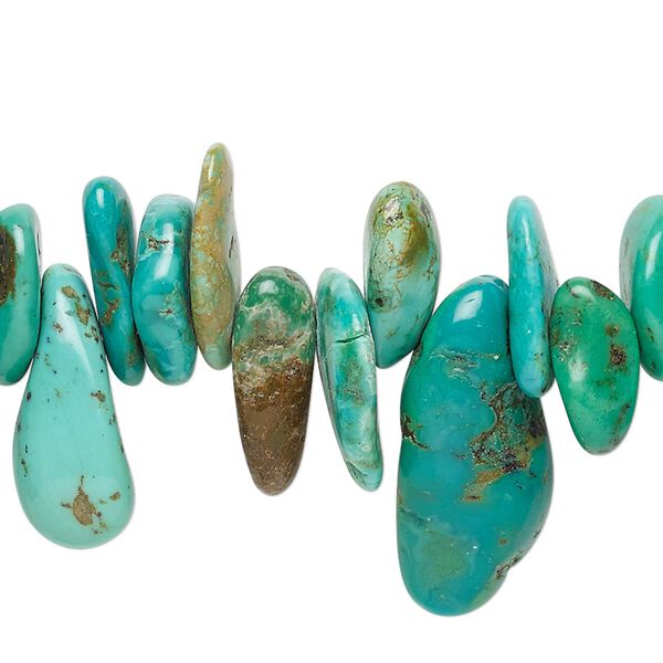 Turquoise 1pkg1, top-drilled chip bead 15.5-16 inch extra-large image number 0