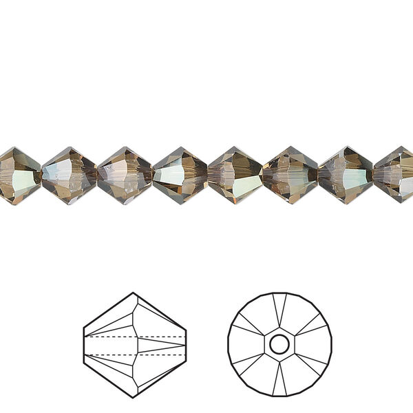 Bead 24pk crystal bronze shade, Crystal Passions® 6mm bicone 5328 image number 0