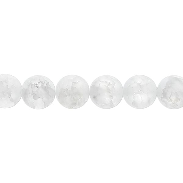 Ice flake quartz 1pkg1, matte round bead 15.5-16 inch 8mm image number 0