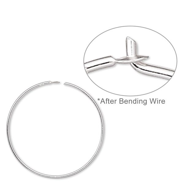 Earring hoop 1pkg10 sterling silver, 25mm round, 20 gauge 5 pair image number 0