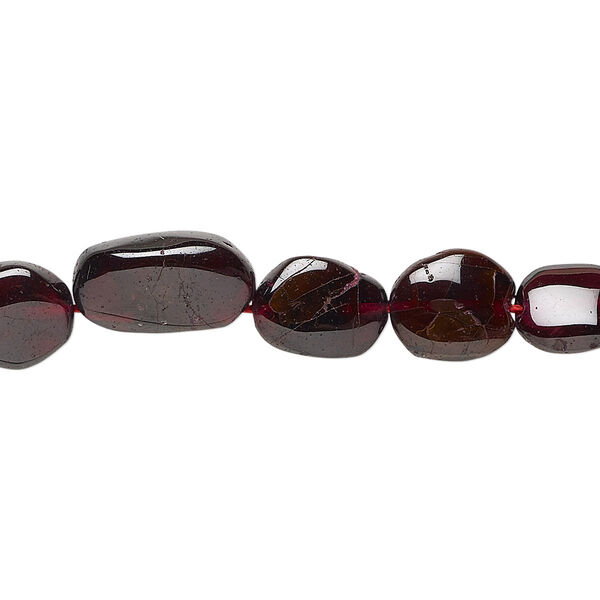 Bead, rhodolite garnet (dyed), 8x7mm-13x10mm graduated hand-cut uneven puffed oval, C grade, Mohs hardness 7 to 7-1/2. Sold per 13-inch strand. image number 0