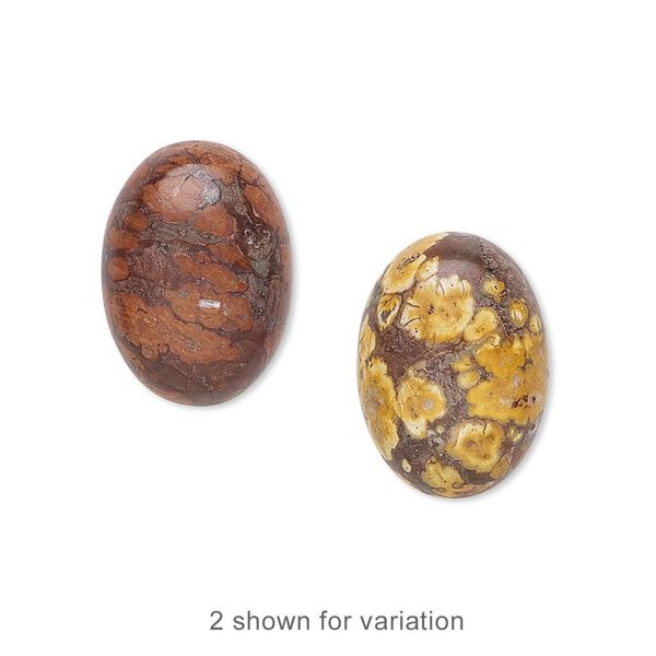 Leopardskin jasper 1pkg4, calibrated oval cab natural 18x13mm image number 0