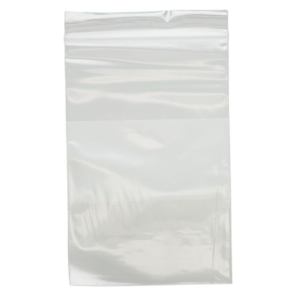 Bag, Tite-Lip™, plastic, clear and white, 4x6-inch top zip with block. Sold per pkg of 1,000. image number 1