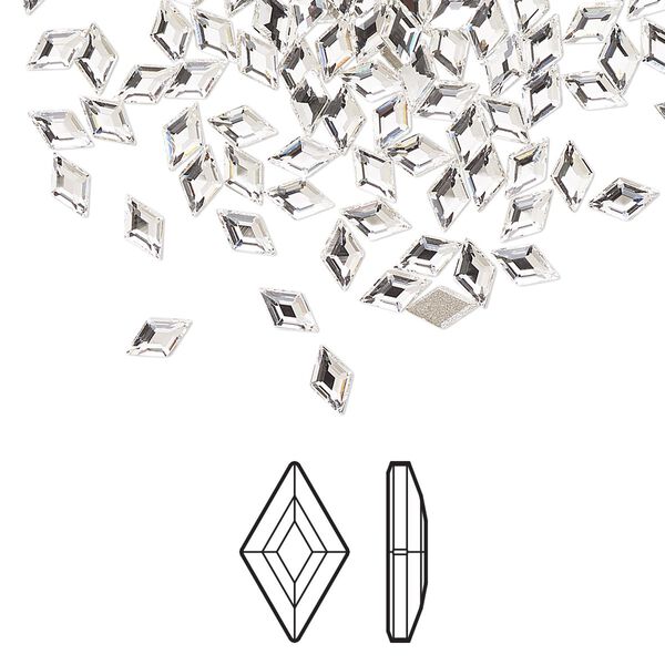 Flat back 24pk crystal foil back, Crystal Passions® 5x3mm diamond 2773 image number 0