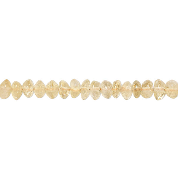 Citrine 1pkg1, hand-cut smooth button bead 15.5-16 inch 4x2mm-5x3mm image number 0
