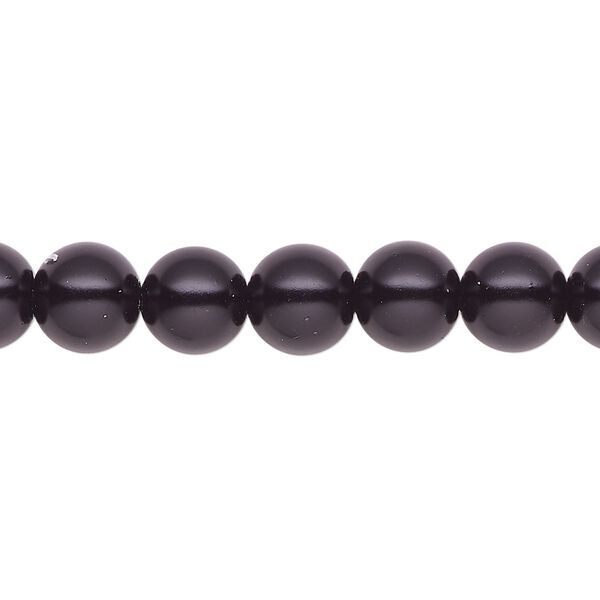 Pearl 2pk black, Celestial Crystal® 8mm round 15.5-16 inch image number 0