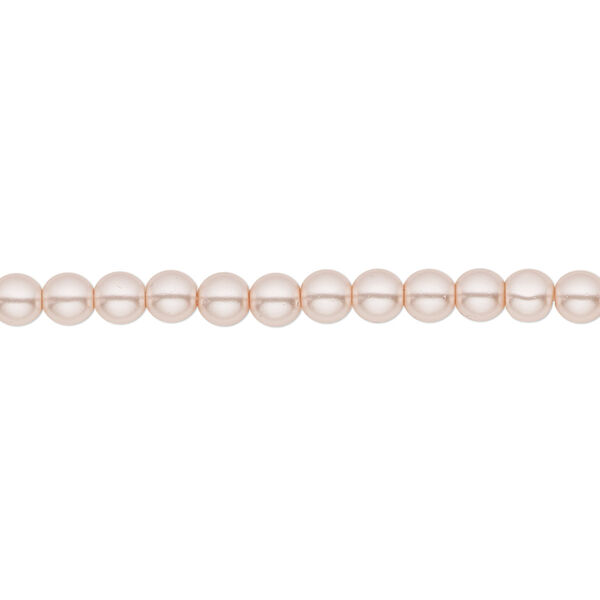 Bead, Czech pearl-coated glass druk, opaque soft pink, 4mm round. Sold per 15-1/2" to 16" strand. image number 0