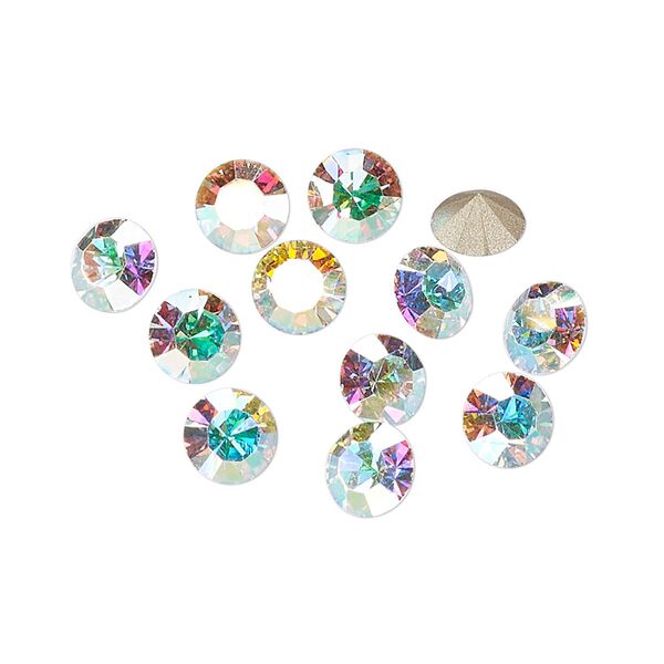 Chaton 288pk crystal AB foil back, Preciosa MAXIMA Czech crystal rhinestone 6.14-6.32mm 15-cut faceted round SS29 image number 0