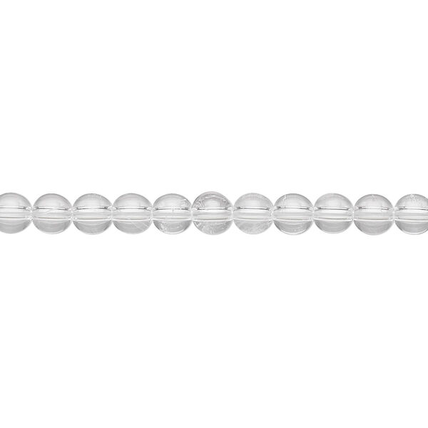 Quartz crystal 1pkg1, round bead natural 8 inch 4mm image number 0