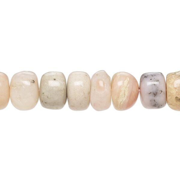 Pink opal 1pkg1, hand-cut rondelle bead natural 8 inch 9x3mm-10x8mm image number 0