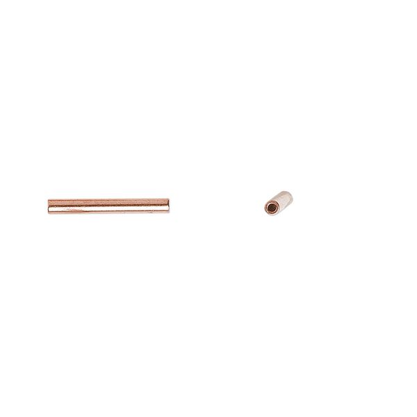 Bead, copper, 12.7x1.5mm tube. Sold per pkg of 100. image number 0