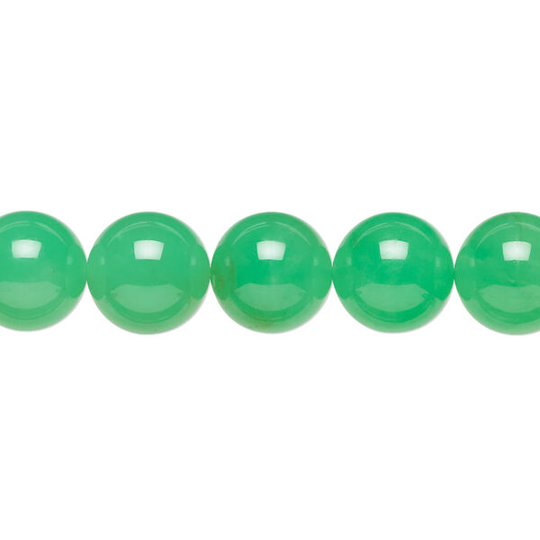 Bead, chrysoprase (natural), 10mm round, A- grade, Mohs hardness 6-1/2 to 7. Sold per 15-inch strand. image number 0