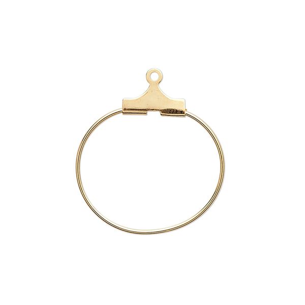 Beading hoop, gold-plated brass, 20mm round. Sold per pkg of 100. image number 0