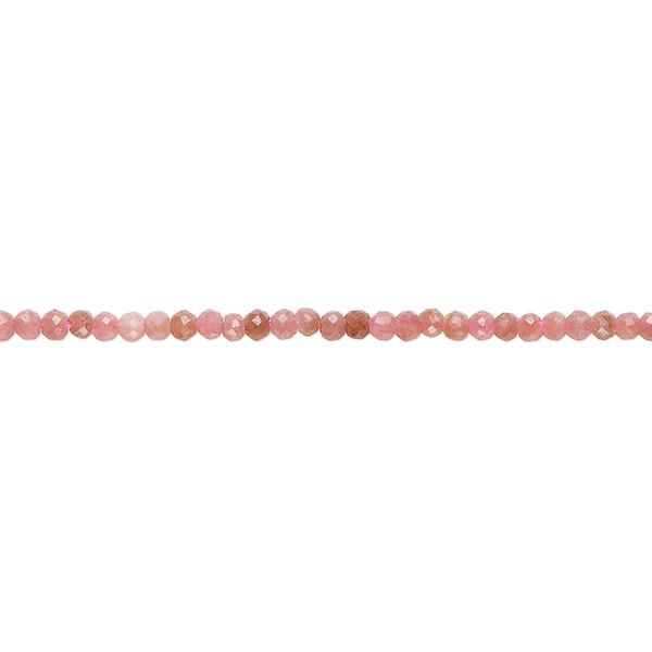Rhodochrosite 1pkg1, faceted round bead natural 15.5 inch 1.9-2.2mm image number 0