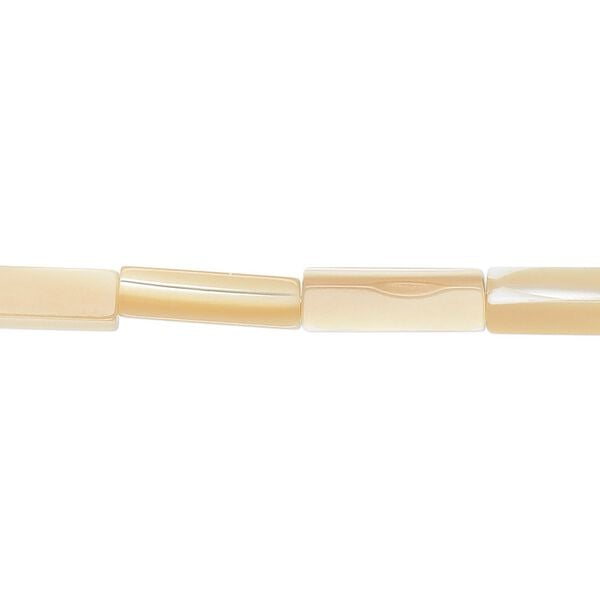 Bead, mother-of-pearl shell (natural), 13x4mm square tube, Mohs hardness 3-1/2. Sold per 15" to 16" strand. image number 0