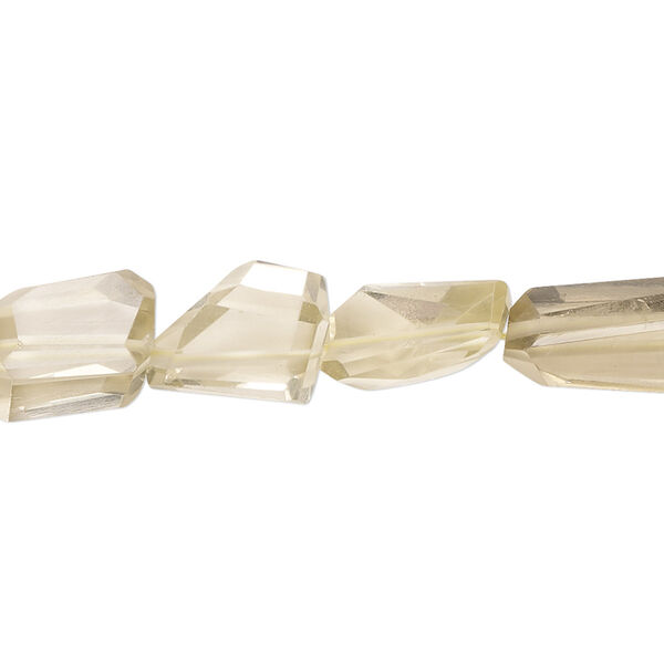 Lemon quartz 1pkg1, hand-cut faceted nugget bead 8 inch mini to medium image number 0