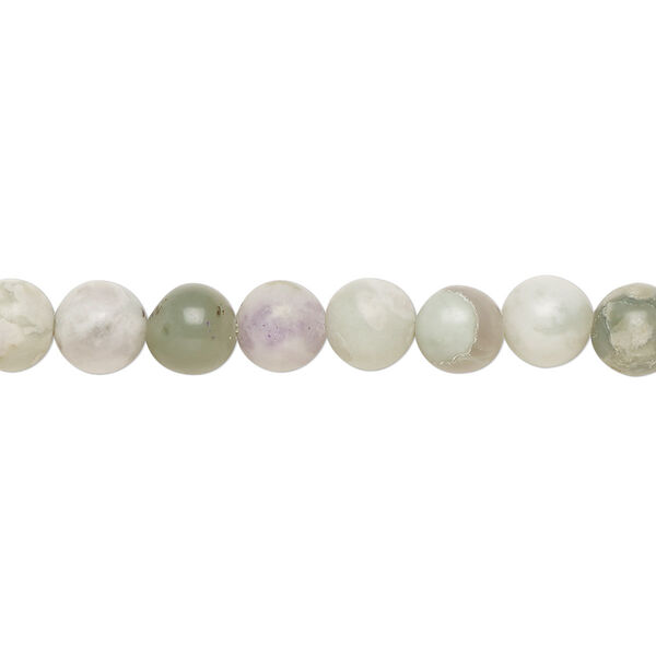 Peace "jade" 1pkg1, round bead natural 15.5-16 inch 6mm image number 0